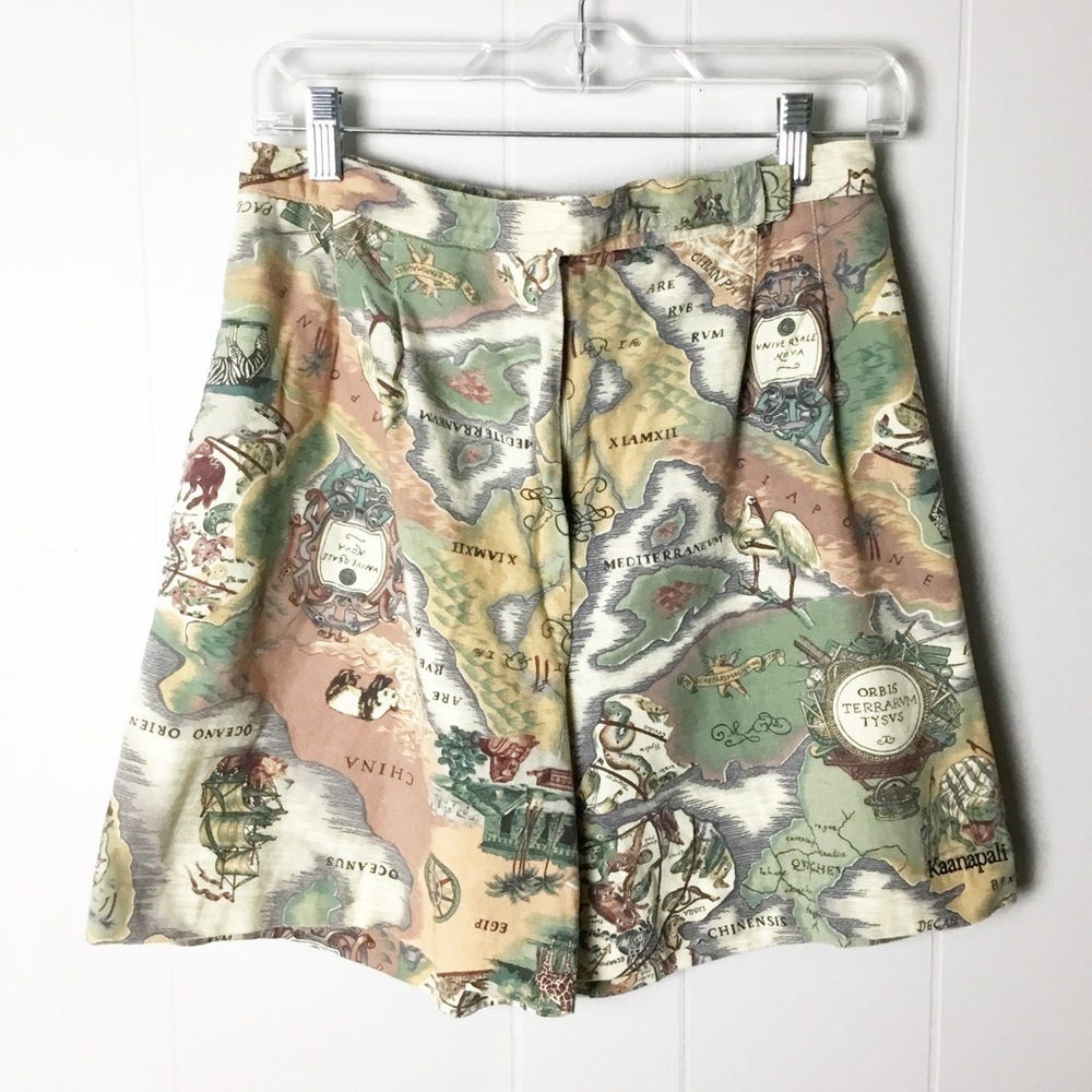 Vintage Marcia California - Womens Shorts - Size 12 World Atlas Map Mom Style.
